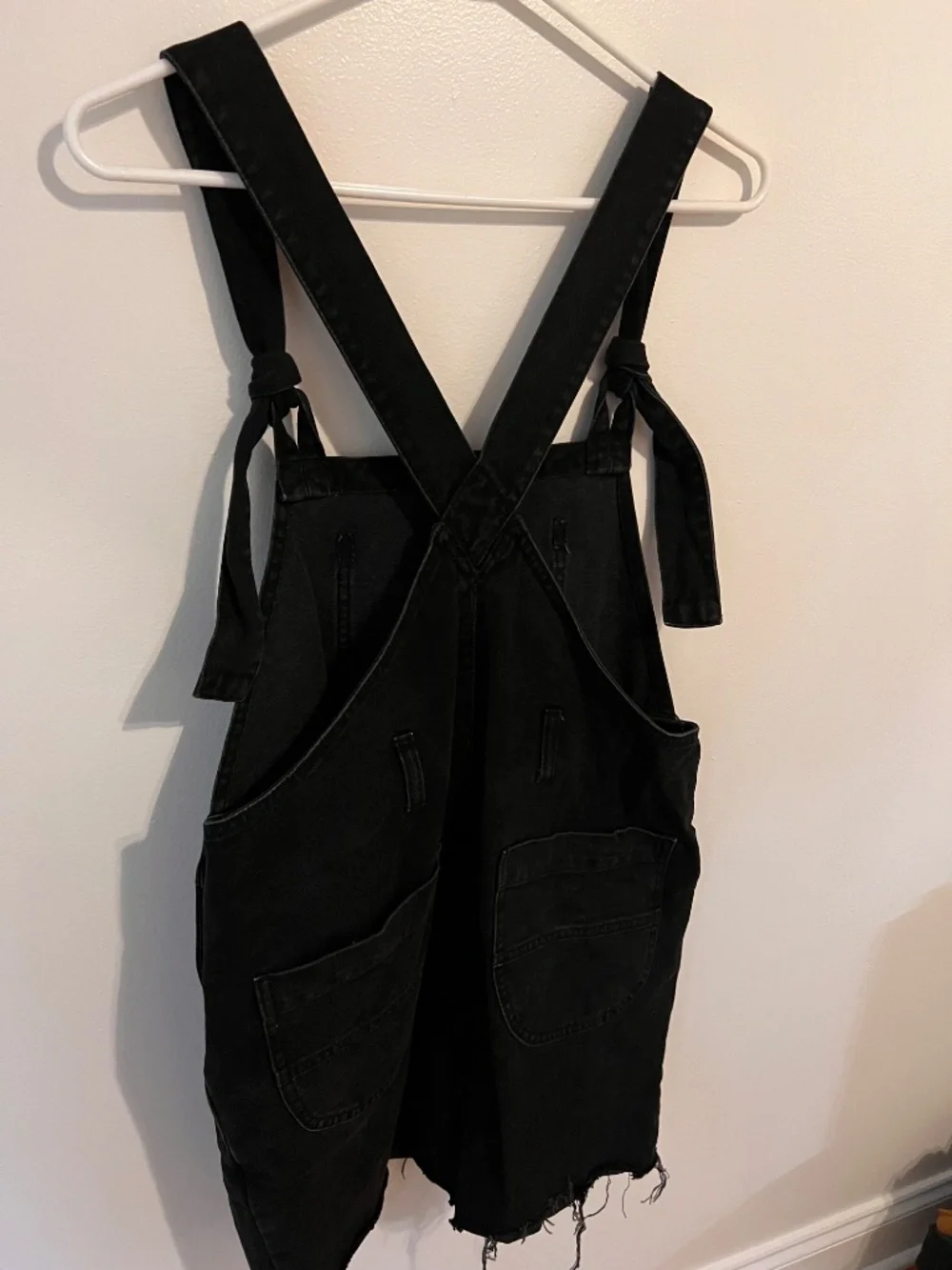 Lucy & Yak Cutoff Overalls | Black Denim Dungarees | Size 4R